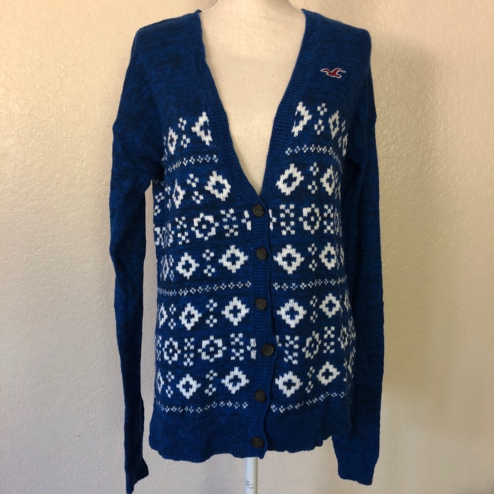 Hollister Blue Long Cardigan